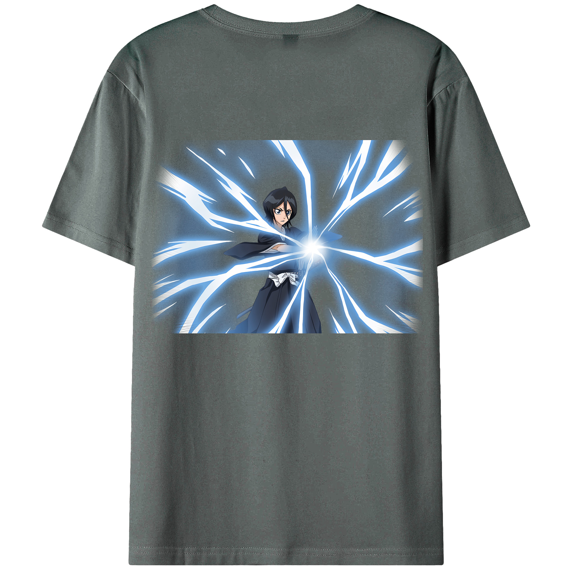 （画像用） ブリーチ 朽木ルキア BLEACH Kuchiki Rukia 綿100％ メンズ半袖Tシャツ（バックプリント） 通気性